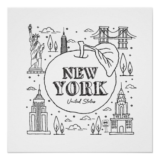 NYE New York Vakantie Souvenirs NYC Gift Perfect Poster (Voorkant)