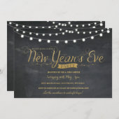 NYE - Uitnodiging voor goudkoorts in nieuwjaarsfee (Voorkant / Achterkant)