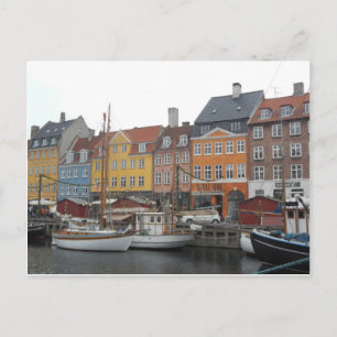 Nyhaven Boats en Canal Kopenhagen Denemarken Briefkaart