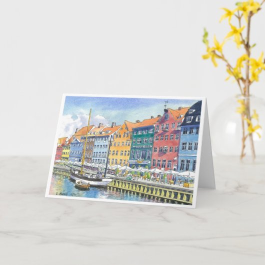Nyhaven, Copehagen, Denmark Kaart (Gele Bloem)