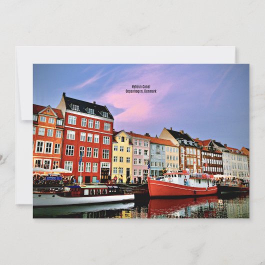 Nyhavn Canal, Kopenhagen, Denemarken Kaart (Voorkant)