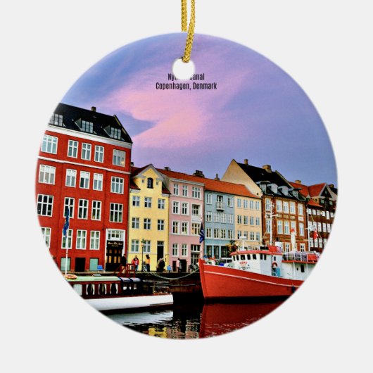 Nyhavn Canal, Kopenhagen, Denemarken Keramisch Ornament (Voorkant)