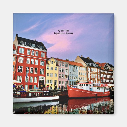 Nyhavn Canal, Kopenhagen, Denemarken Magneet (Voorkant)