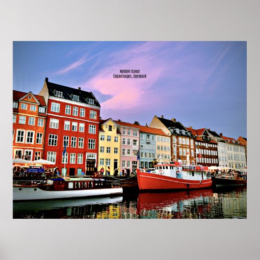 Nyhavn Canal, Kopenhagen, Denemarken Poster (Voorkant)