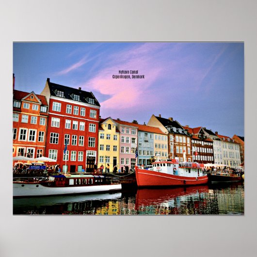 Nyhavn Canal, Kopenhagen, Denemarken Poster (Voorkant)