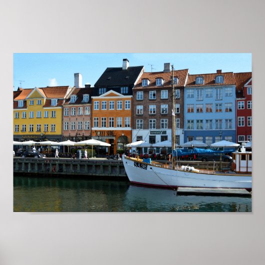 Nyhavn Harbour, Kopenhagen, Denemarken Poster (Voorkant)