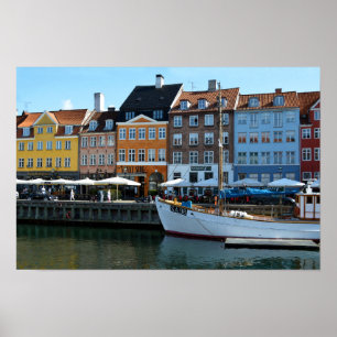 Nyhavn-haven, Kopenhagen, Denemarken Poster