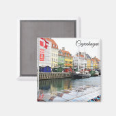 Nyhavn kanaal in Kopenhagen, Danmark Magneet (Voorkant / Achterkant)