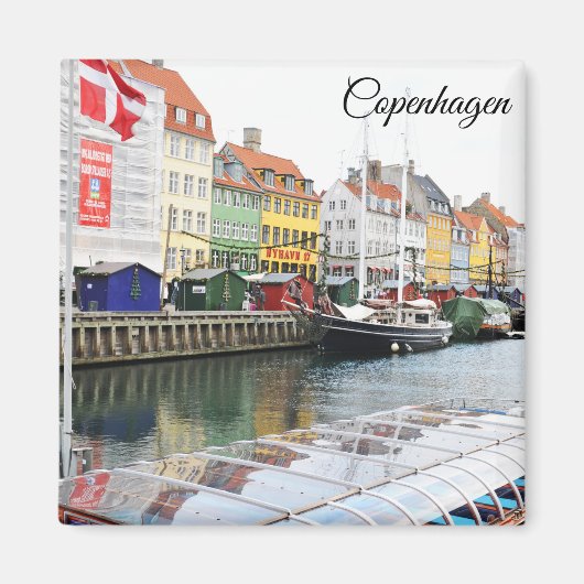 Nyhavn kanaal in Kopenhagen, Danmark Magneet (Voorkant)