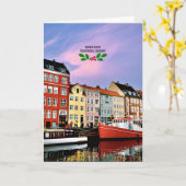Nyhavn kanaal, Kopenhagen, Denemarken, Kerstmis Kaart (Gele Bloem)