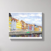 Nyhavn, Kopenhagen Canvas Afdruk (Voorkant)