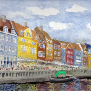 Nyhavn, Kopenhagen Canvas Afdruk