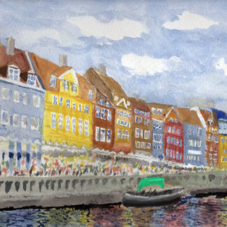 Nyhavn, Kopenhagen Canvas Afdruk