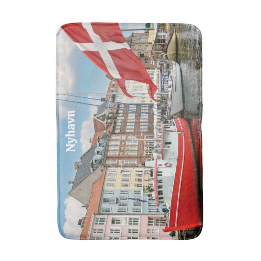 Nyhavn Kopenhagen Denemarken Badmat (Voorkant Verticaal)