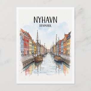 Nyhavn Kopenhagen Denemarken Briefkaart