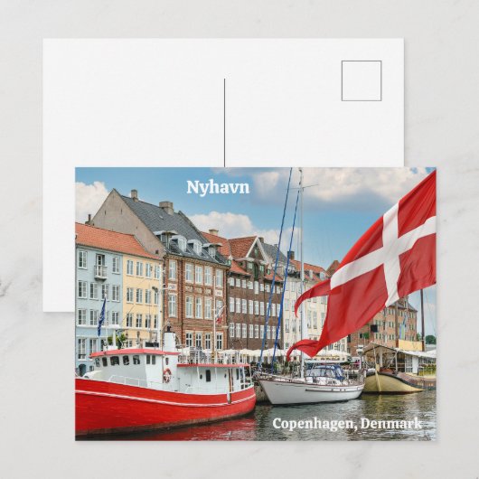 Nyhavn Kopenhagen Denemarken Briefkaart (Voorkant / Achterkant)