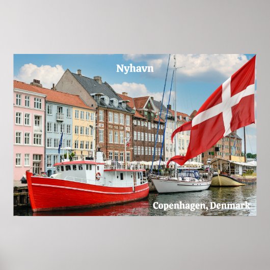 Nyhavn Kopenhagen Denemarken Poster (Voorkant)