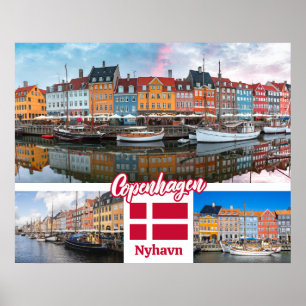 Nyhavn Kopenhagen Denemarken Poster