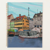 Nyhavn Kopenhagen Denmark Whimsical llustration Planner (Voorkant)
