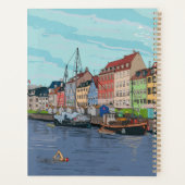 Nyhavn Kopenhagen Denmark Whimsical llustration Planner (Achterkant)