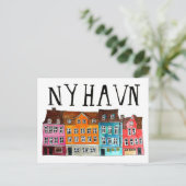 NYHAVN Kopenhagen Waterverf Kunstreizen Briefkaart (Staand voorkant)
