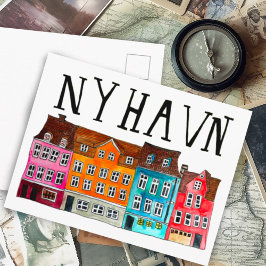 NYHAVN Kopenhagen Waterverf Kunstreizen Briefkaart