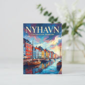 Nyhavn Waterfront Denemarken Briefkaart (Staand voorkant)