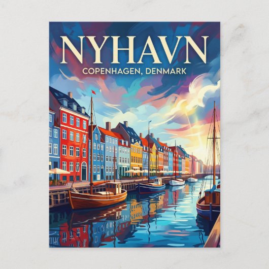 Nyhavn Waterfront Denemarken Briefkaart (Voorkant)