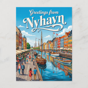 Nyhavn Waterfront Denemarken Briefkaart