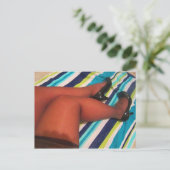 Nylon Thigh Highs in Shiny PPomoetjes Briefkaart (Staand voorkant)