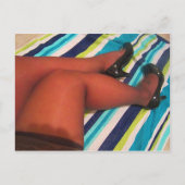 Nylon Thigh Highs in Shiny PPomoetjes Briefkaart (Voorkant)