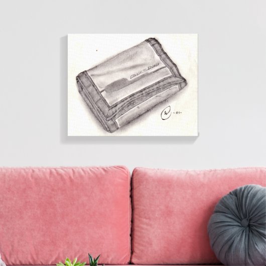 Nylon Wallet Pencil Schets - Pop Cultuur Canvas Afdruk (Insitu (Woonkamer))
