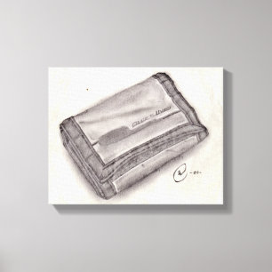 Nylon Wallet Pencil Schets - Pop Cultuur Canvas Afdruk