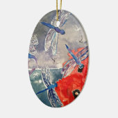 Nymferen en Dragonfly Waterverf Schilderen Keramisch Ornament (Links)