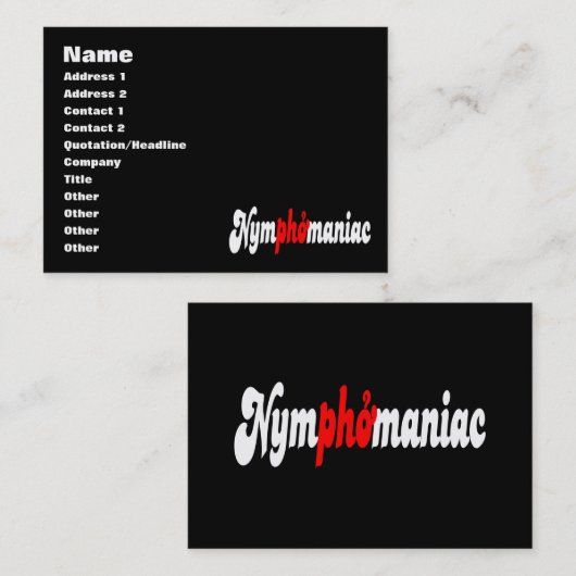 Nymfomaan Visitekaartje (Voorkant / Achterkant)