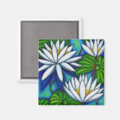 Nympahaea blauwe magneet (Voorkant / Achterkant)