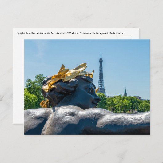 Nymph de la Neva op de Pont Alexandre III - Parijs Briefkaart (Voorkant / Achterkant)