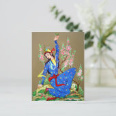 Nymph met drink bekerbriefkaart briefkaart (Staand voorkant)