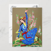 Nymph met drink bekerbriefkaart briefkaart (Voorkant / Achterkant)