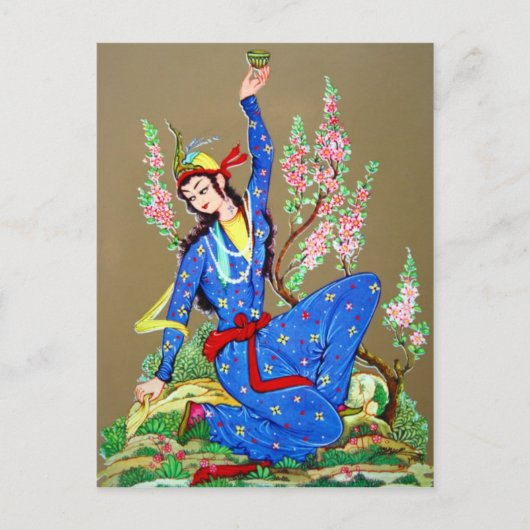 Nymph met drink bekerbriefkaart briefkaart (Voorkant)