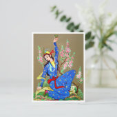 Nymph met drink kop briefkaart (Staand voorkant)