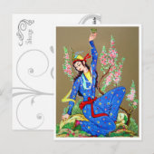 Nymph met drink kop briefkaart (Voorkant / Achterkant)