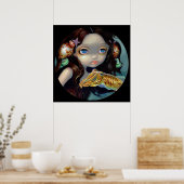 Nymph met een Cuttlefish ART PRINT mermaid fantasy (Keuken)