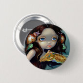 "Nymph met een Cuttlefish"-Button Ronde Button 5,7 Cm (Voorkant /achterkant)