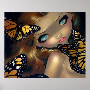 Nymph met Monarchs ART PRINT vlinderfee
