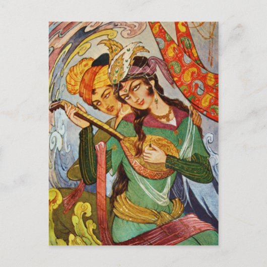 Nymph met setar briefkaart (Voorkant)