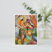 Nymph met setar en haar geliefde briefkaart (Staand voorkant)