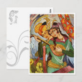 Nymph met setar en haar geliefde briefkaart (Voorkant / Achterkant)