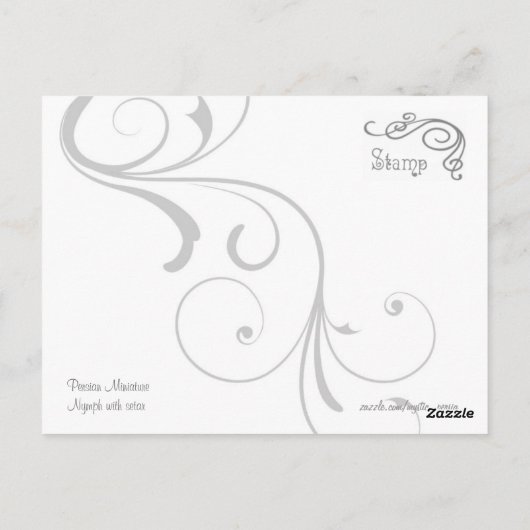 Nymph met setar en haar geliefde briefkaart (Achterkant)