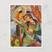 Nymph met setar en haar geliefde briefkaart (Voorkant)